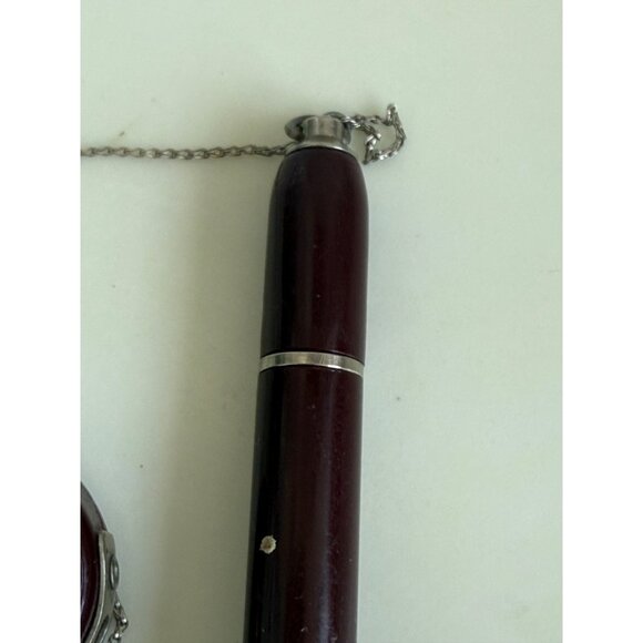 Vintage 40's Retractable Lapel Mechanical Pencil Burgundy Bakelite - Picture 8 of 10